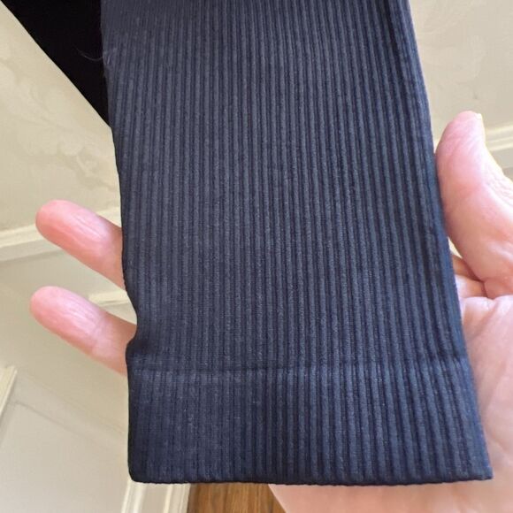 OQQ Women's Medium M Seamless Black Ribbed One Shoulder Full Length Bodysuit - Picture 3 of 6